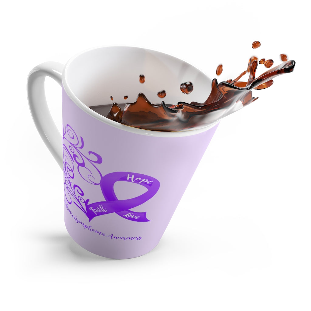 Hodgkins Lymphoma Awareness Lavender Latte Mug (12 oz.)