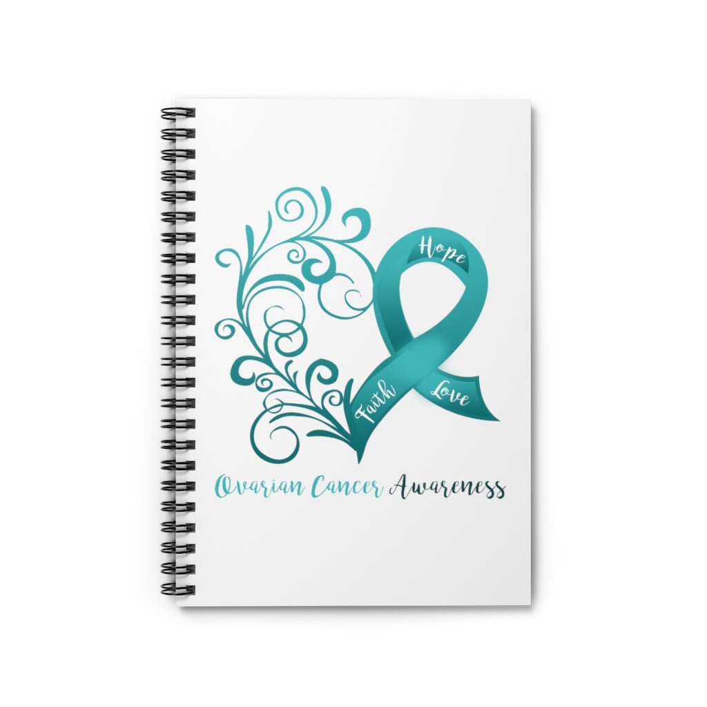 Ovarian Cancer Awareness Spiral Journal - Ruled Line