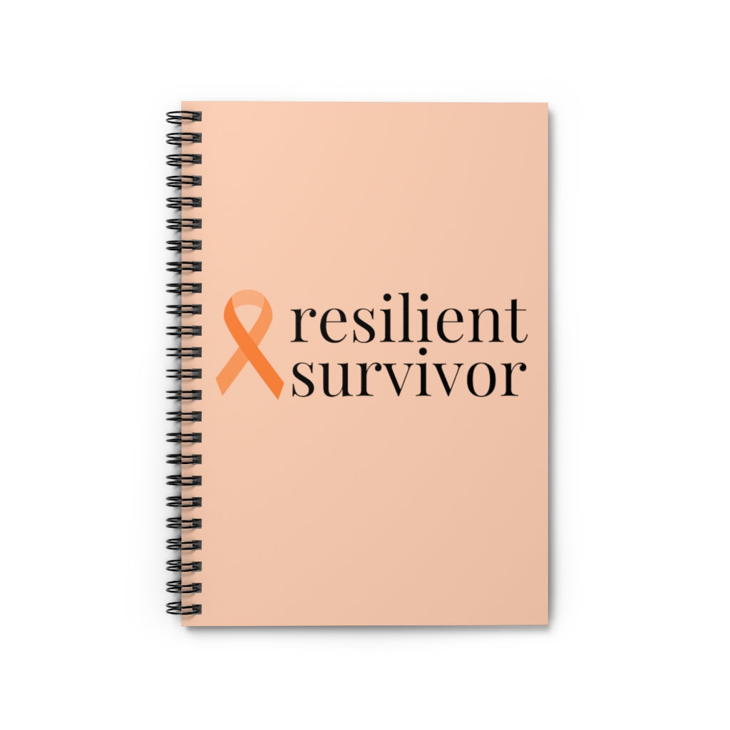 Leukemia Resilient Survivor Ribbon Orange Spiral Journal - Ruled Line