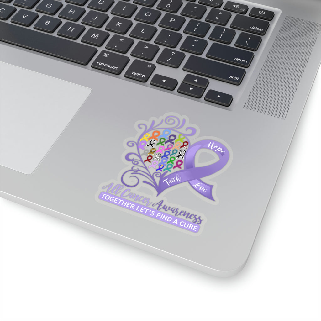 All Cancer Awareness Heart Sticker (3 x 3)