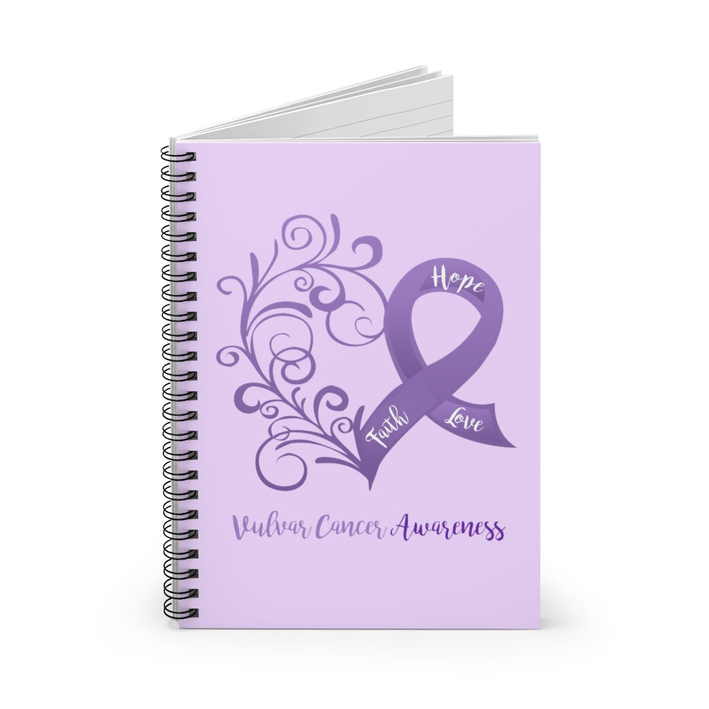 Vulvar Cancer Awareness Lavender Spiral Journal - Ruled Line