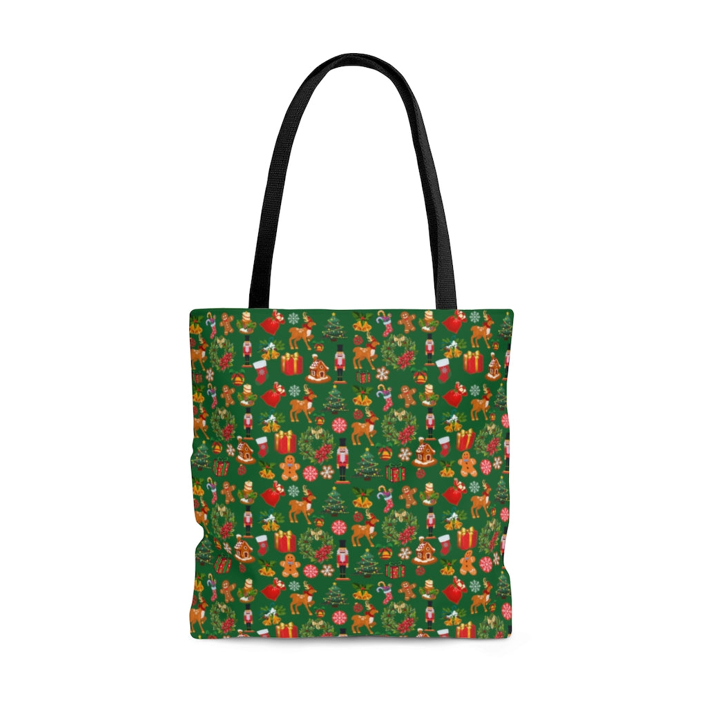 Christmas Joy... Holiday GreenTote Bag (Dual-Sided Design)