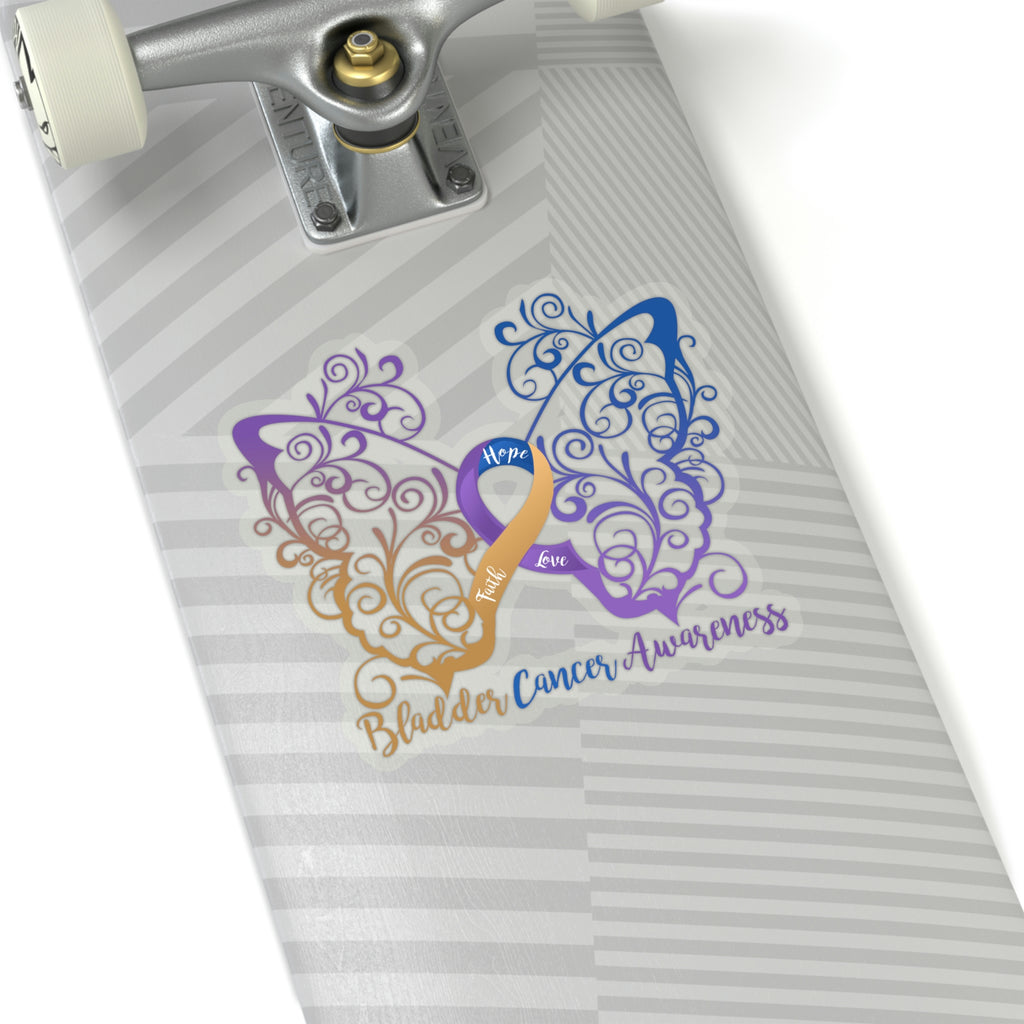Bladder Cancer Awareness Butterfly Car Sticker (6 X 6)