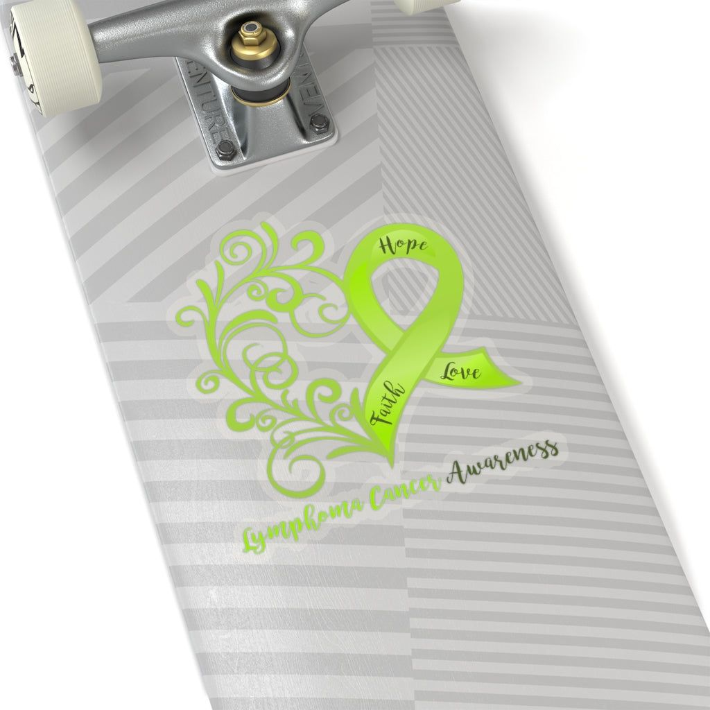 Lymphoma Awareness Heart Car Sticker (6 X 6)