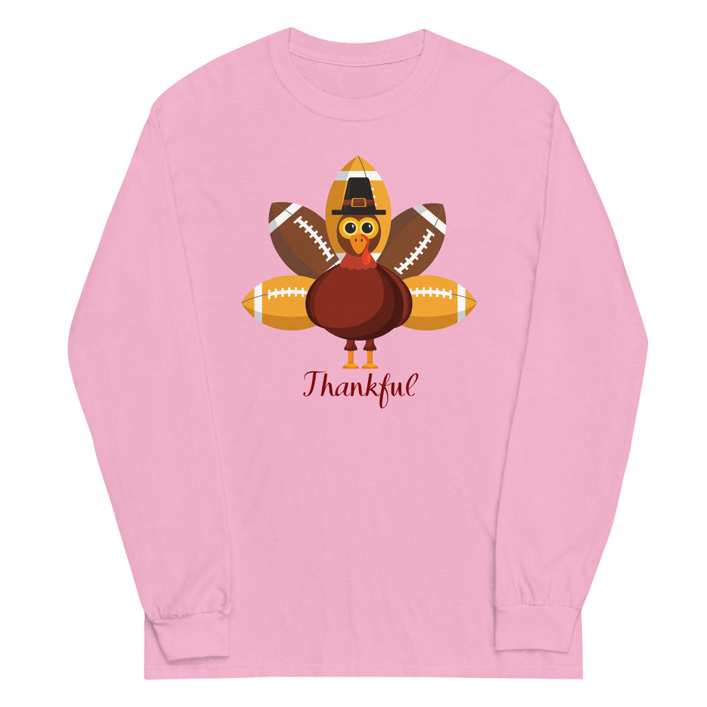 Thankful Football Feathered Plus Size Long Sleeve Shirt - Several Colors Available