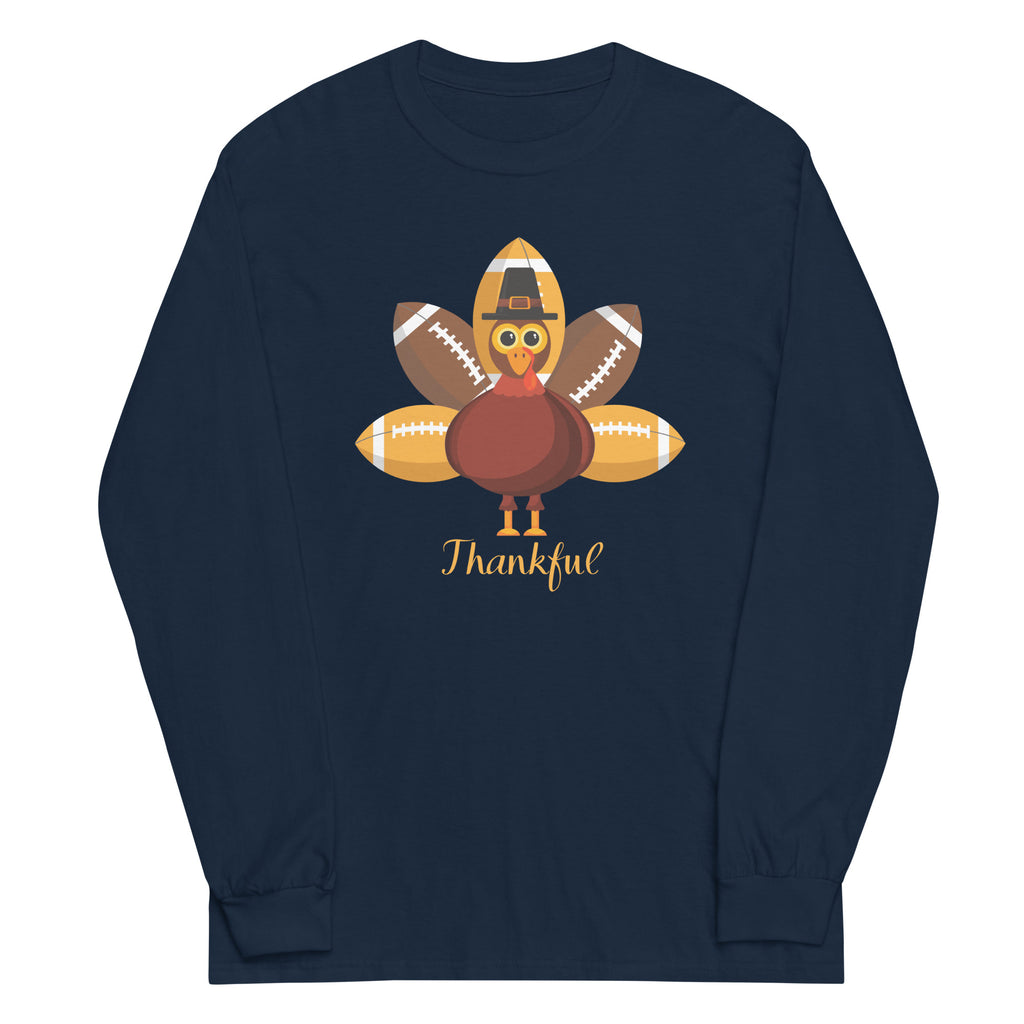 Thankful Football Feathered Plus Size Long Sleeve Shirt - Several Colors Available
