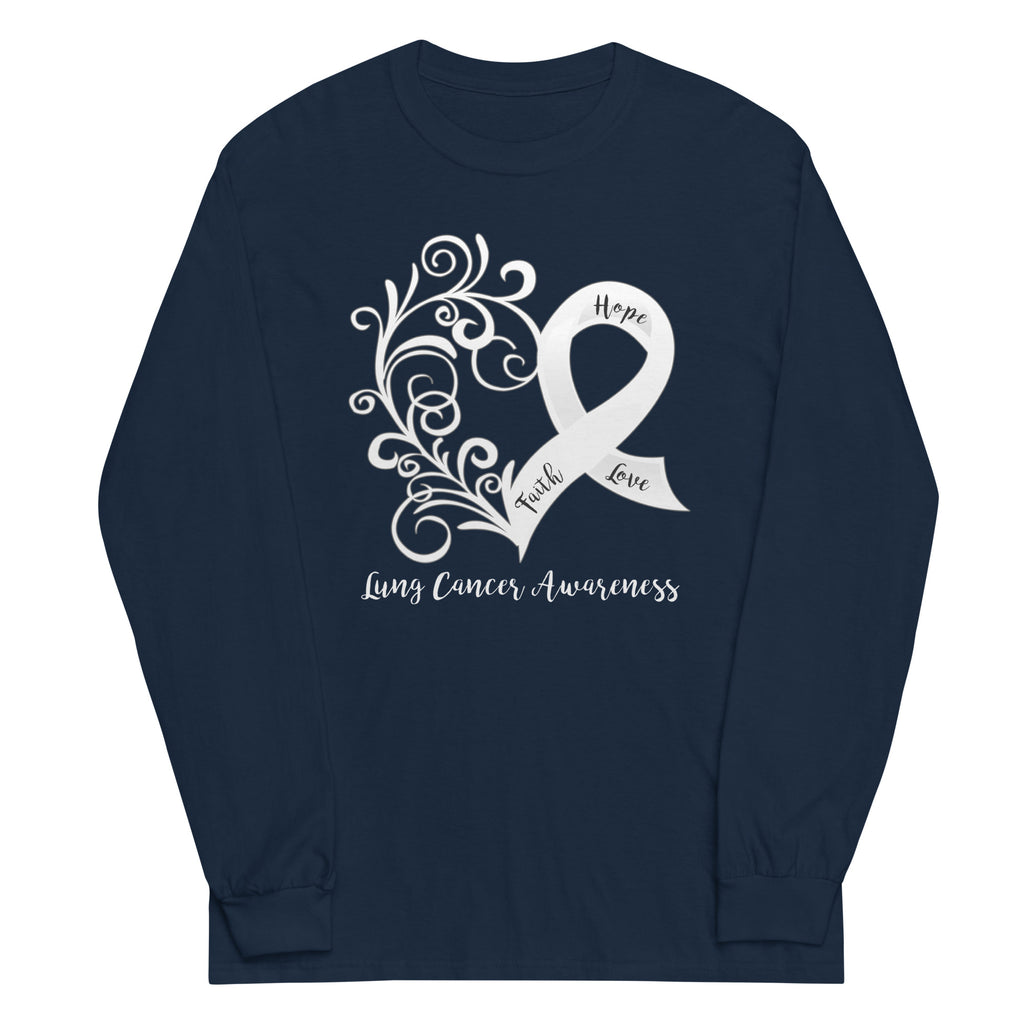 Lung Cancer Awareness Plus Size Long Sleeve Shirt - Several Colors Available