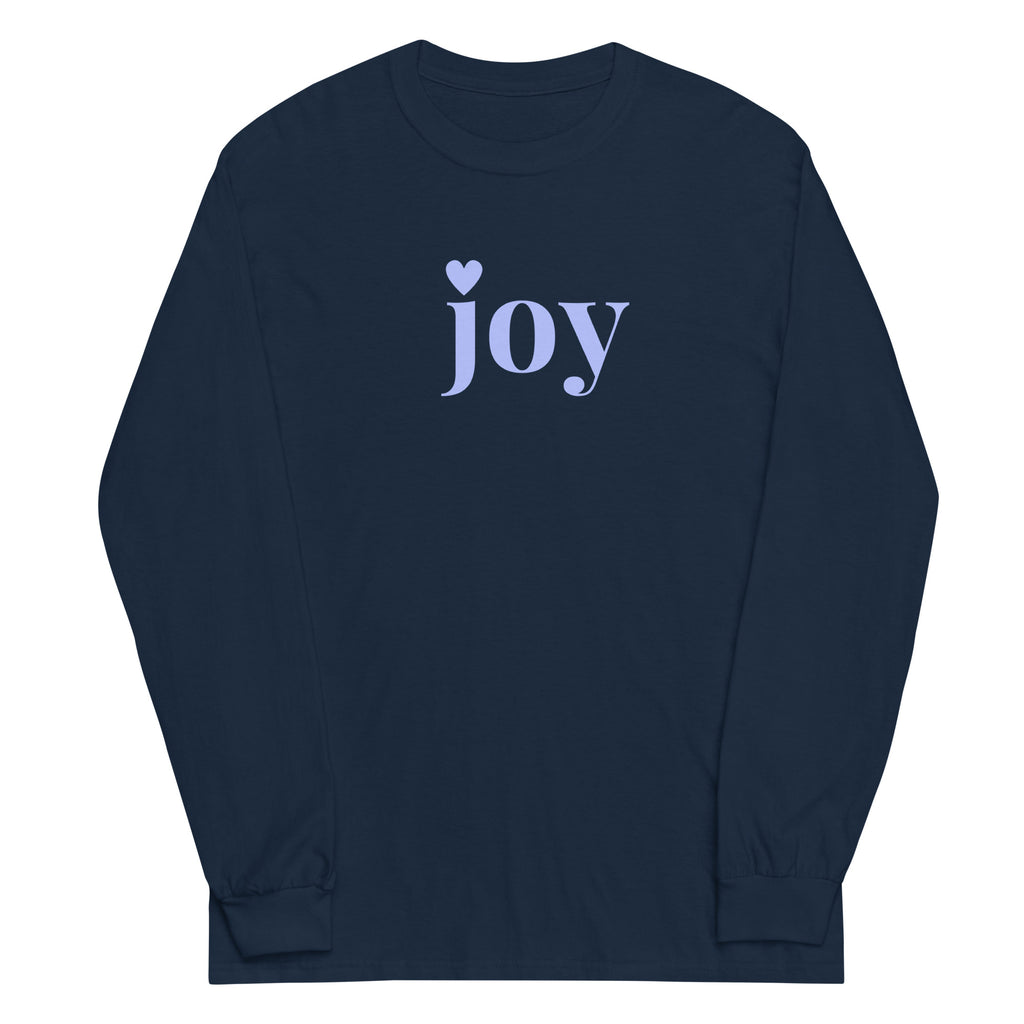 joy Heart Light Blue Font Plus Size Long Sleeve Shirt - Several Colors Available
