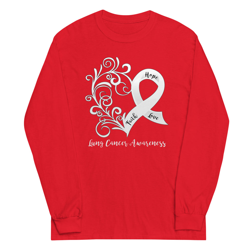 Lung Cancer Awareness Plus Size Long Sleeve Shirt - Several Colors Available
