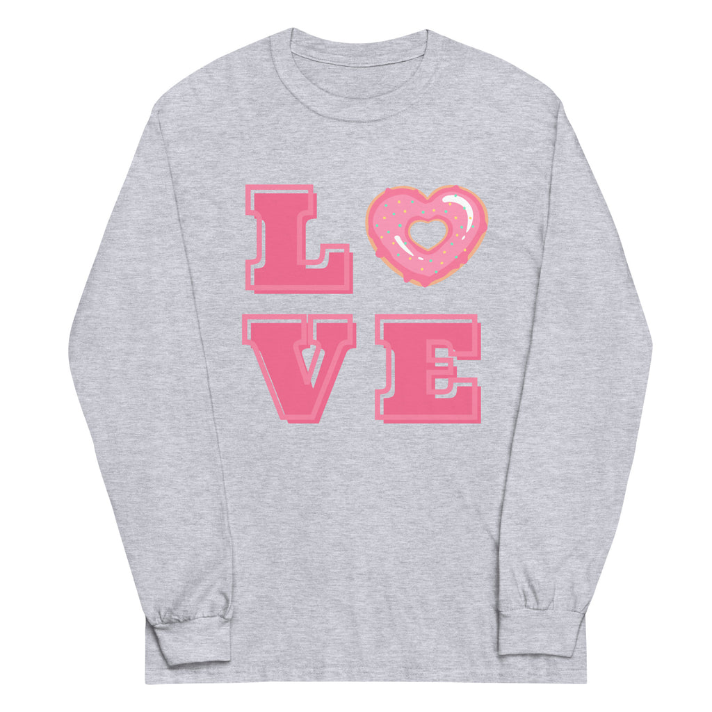 Love Heart Donut Plus Size Long Sleeve Shirt - Light Colors