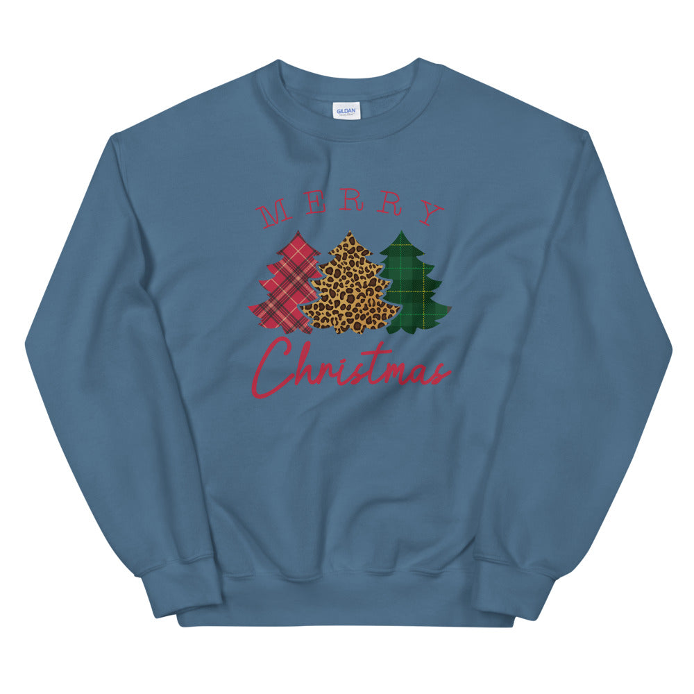 Leopard Flannel Christmas Trees Sweatshirt