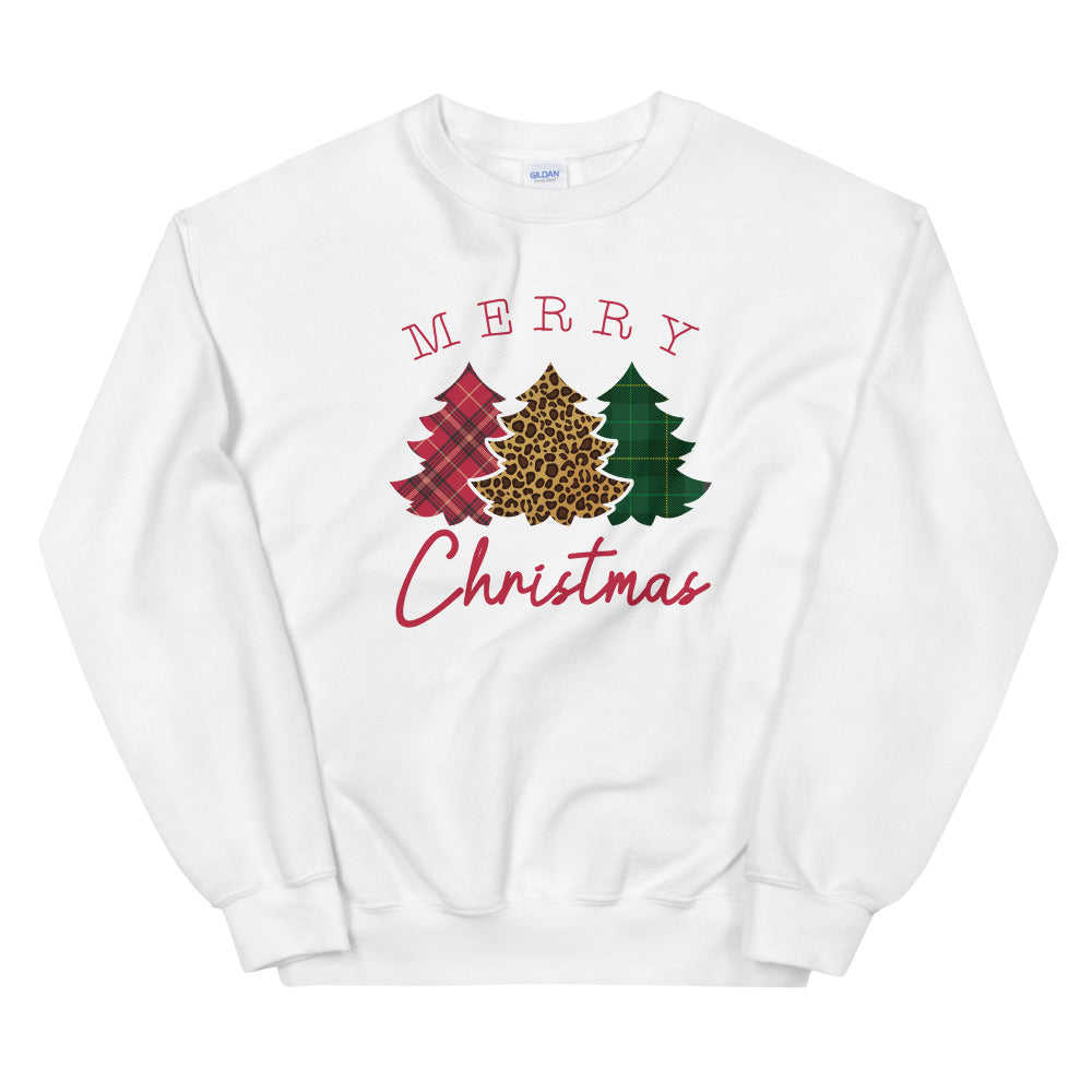 Leopard Flannel Christmas Trees Sweatshirt