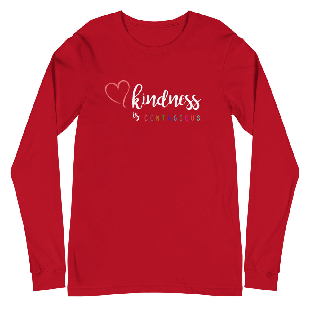 Kindness is CONTAGIOUS Multi-Colored Long Sleeve Tee