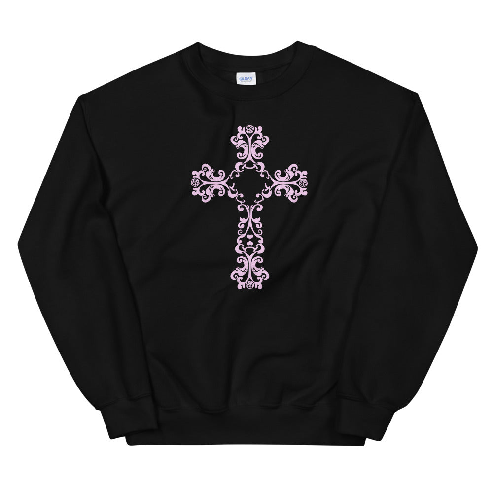 Filigree Pink Cross Sweatshirt