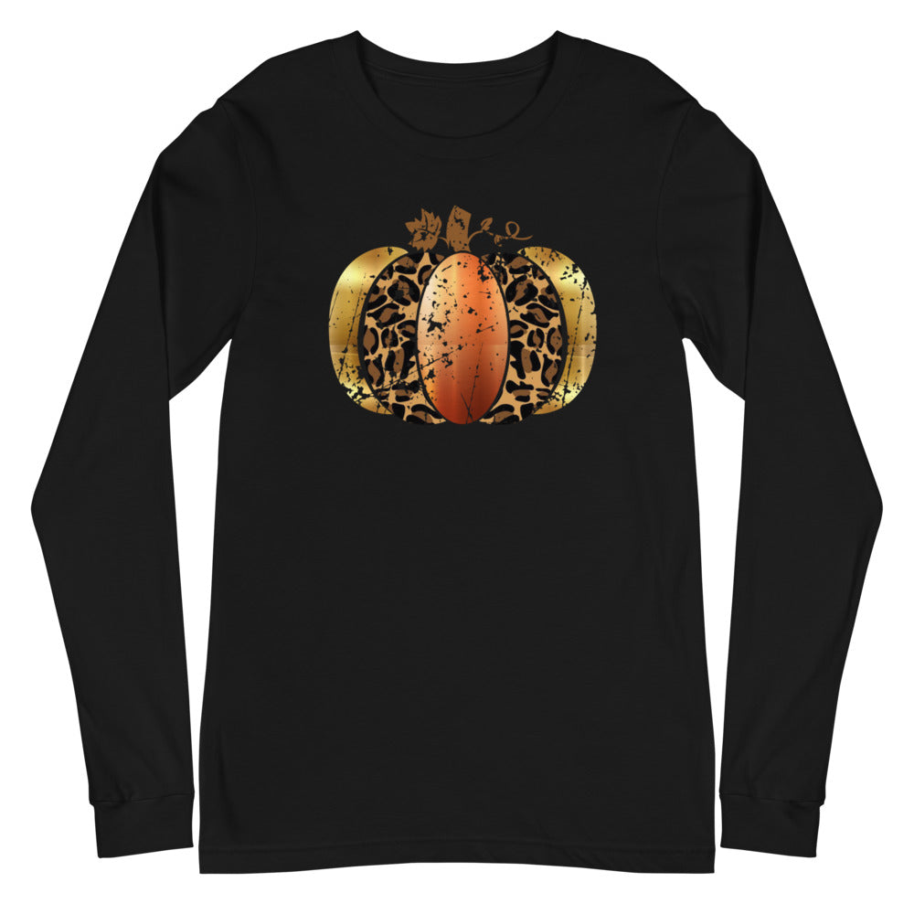 Leopard/Bronze/Gold Pumpkin Long Sleeve Tee - Dark Colors