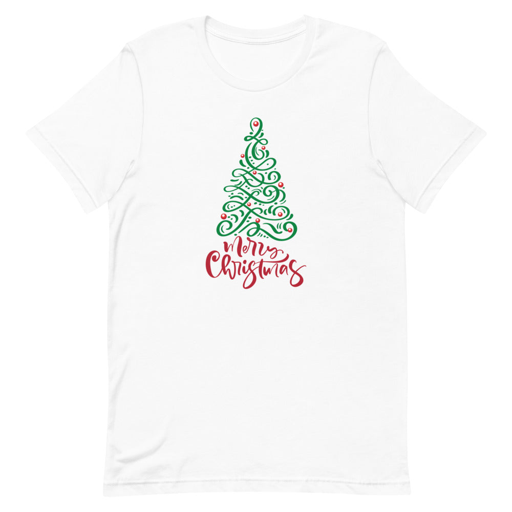 Filigree Merry Christmas Tree T-Shirt