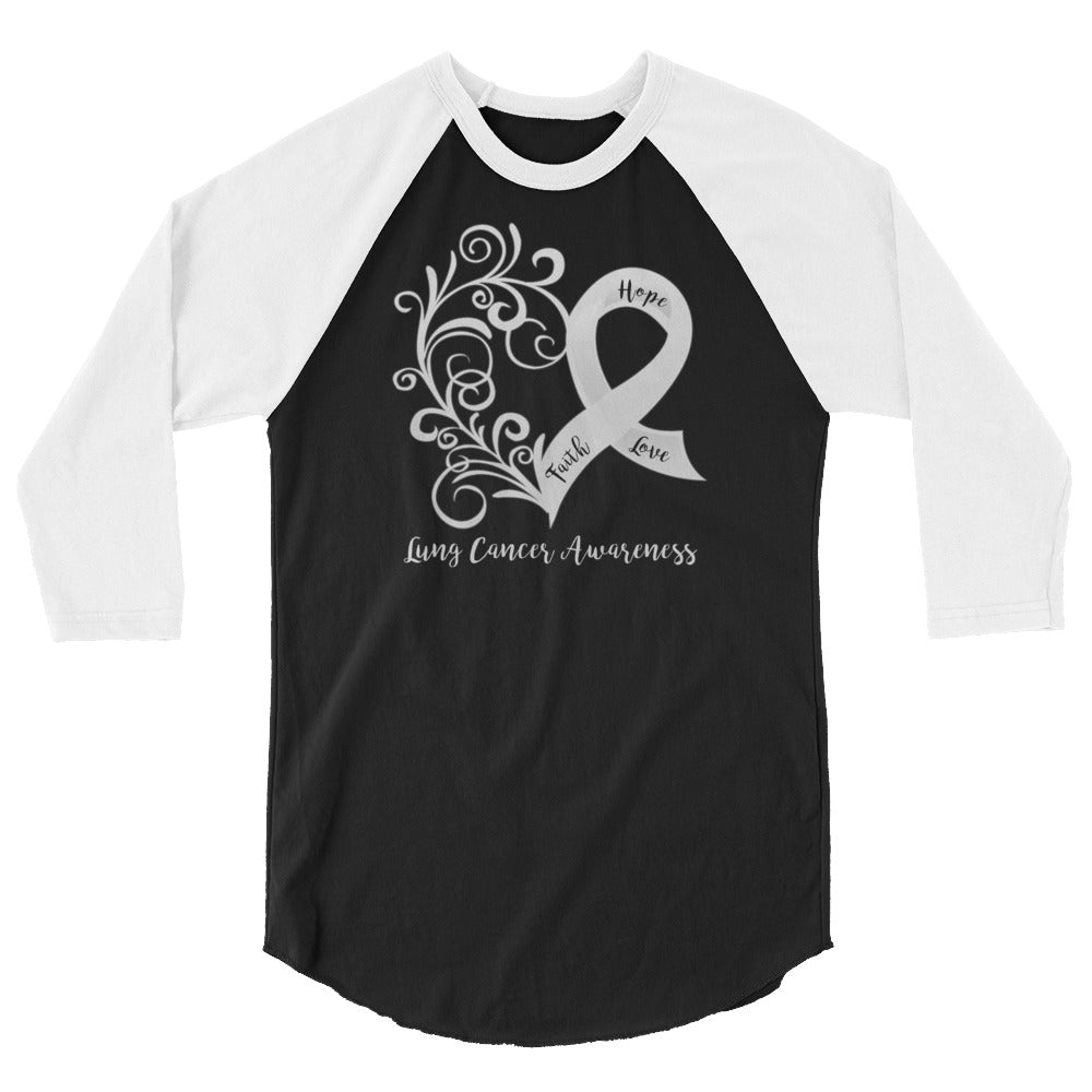 Lung Cancer Awareness 3/4 Sleeve Raglan/Baseball Shirt