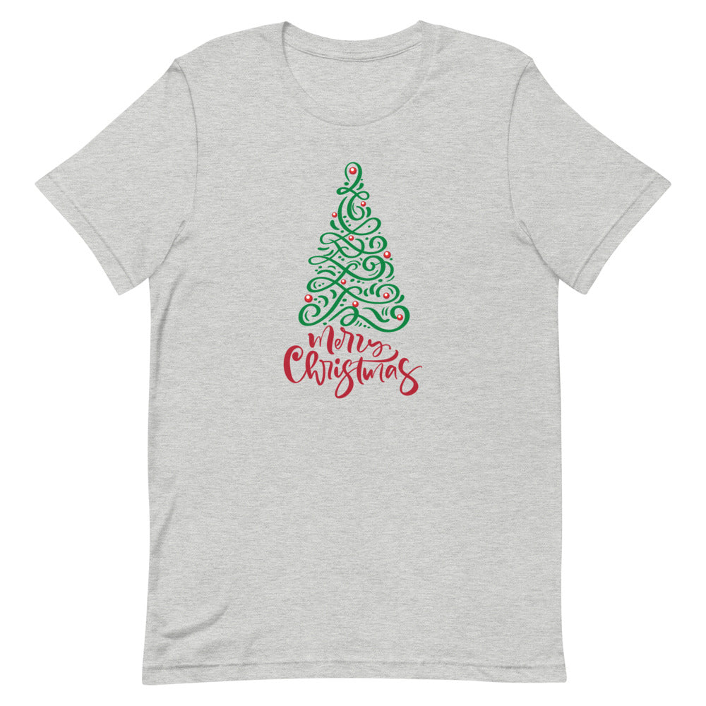 Filigree Merry Christmas Tree T-Shirt