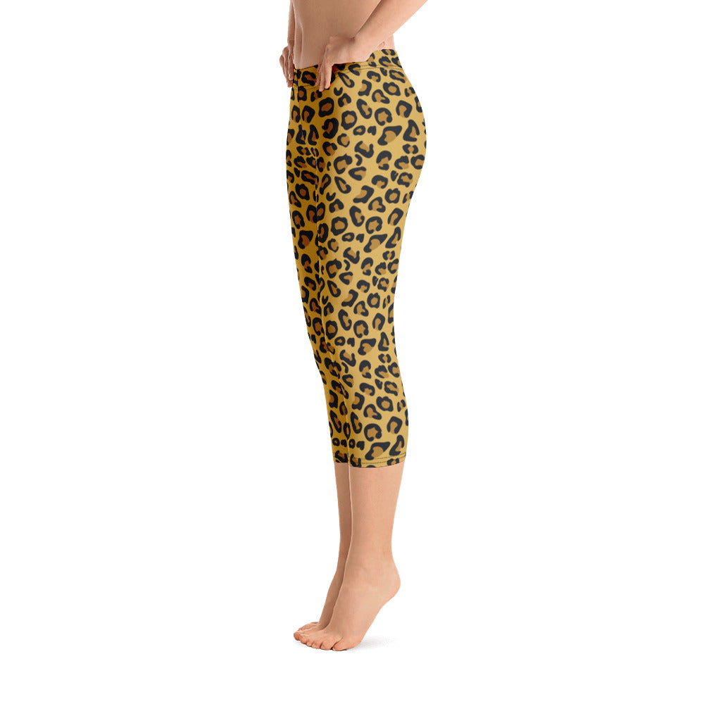 Leopard Skin Capri Leggings