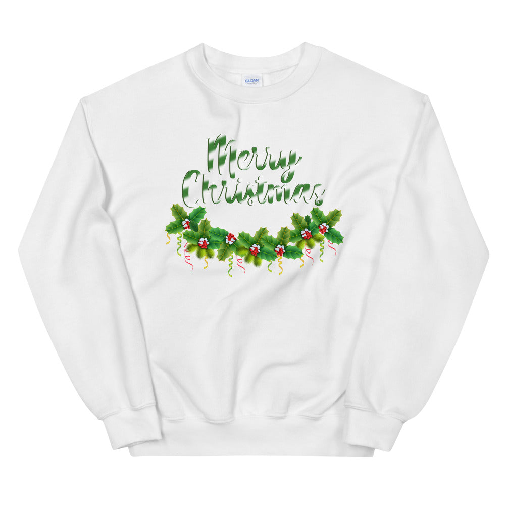 Merry Christmas Green Candy Cane Sweatshirt