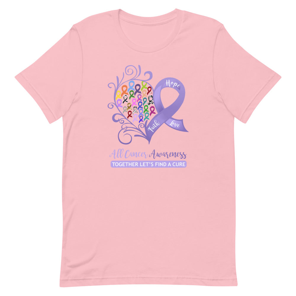 All Cancer Awareness Heart T-Shirt - Light Colors