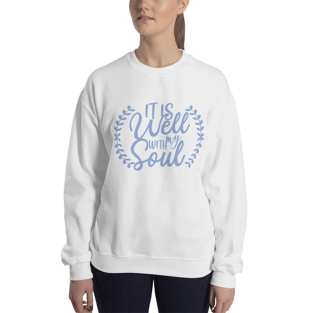 It Is Well With My Soul Blue Laurel Sweatshirt