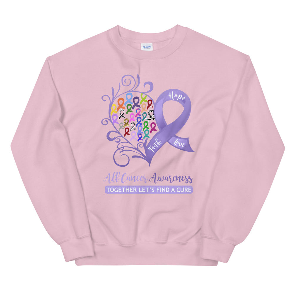 All Cancer Awareness Heart Sweatshirt