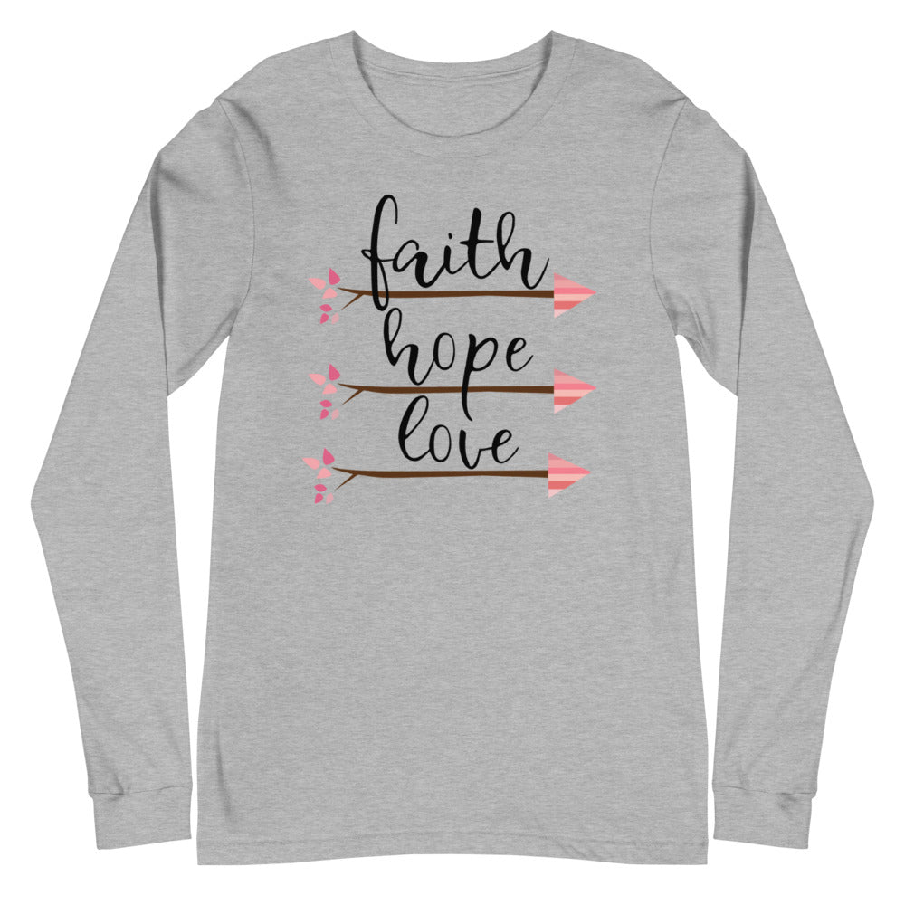Faith Hope Love Arrows Long Sleeve Tee