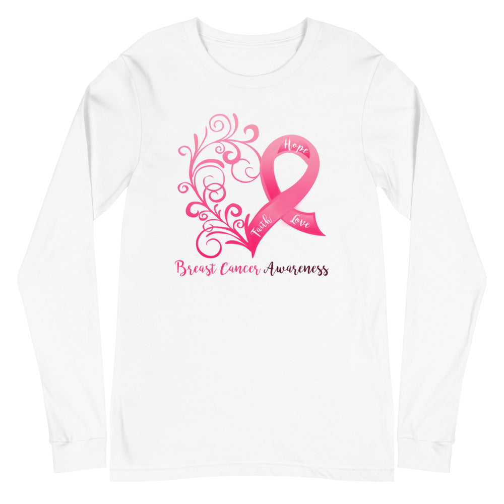 Breast Cancer Awareness Long Sleeve Tee - Light Colors