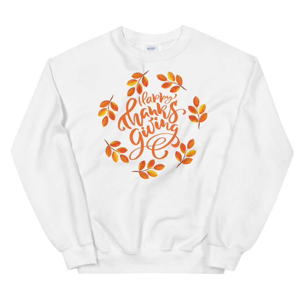 Happy Thanksgiving Autumn Leaf Wreath Sweatshirt