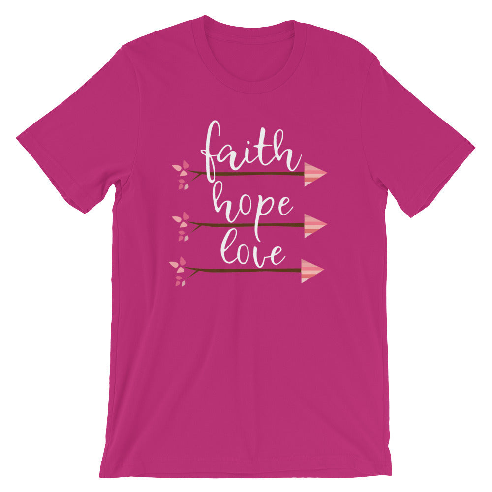 Faith Hope Love Arrows | Mauve T-Shirt