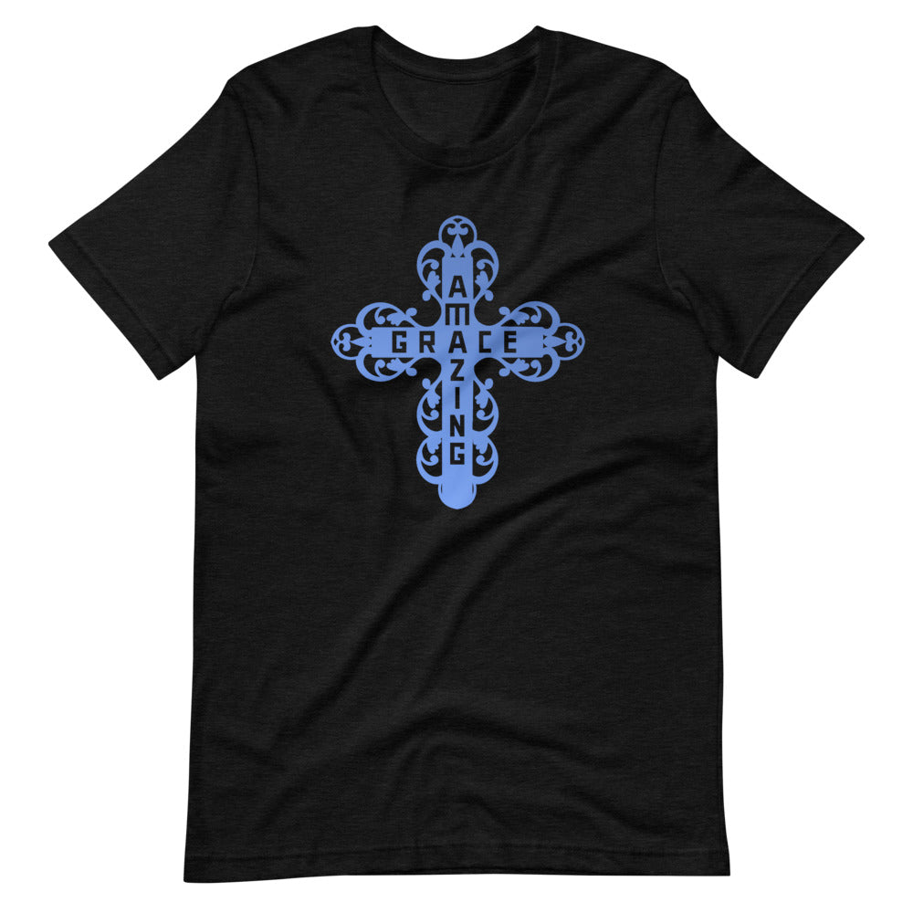 Amazing Grace Filigree Cross T-Shirt - Dark Colors