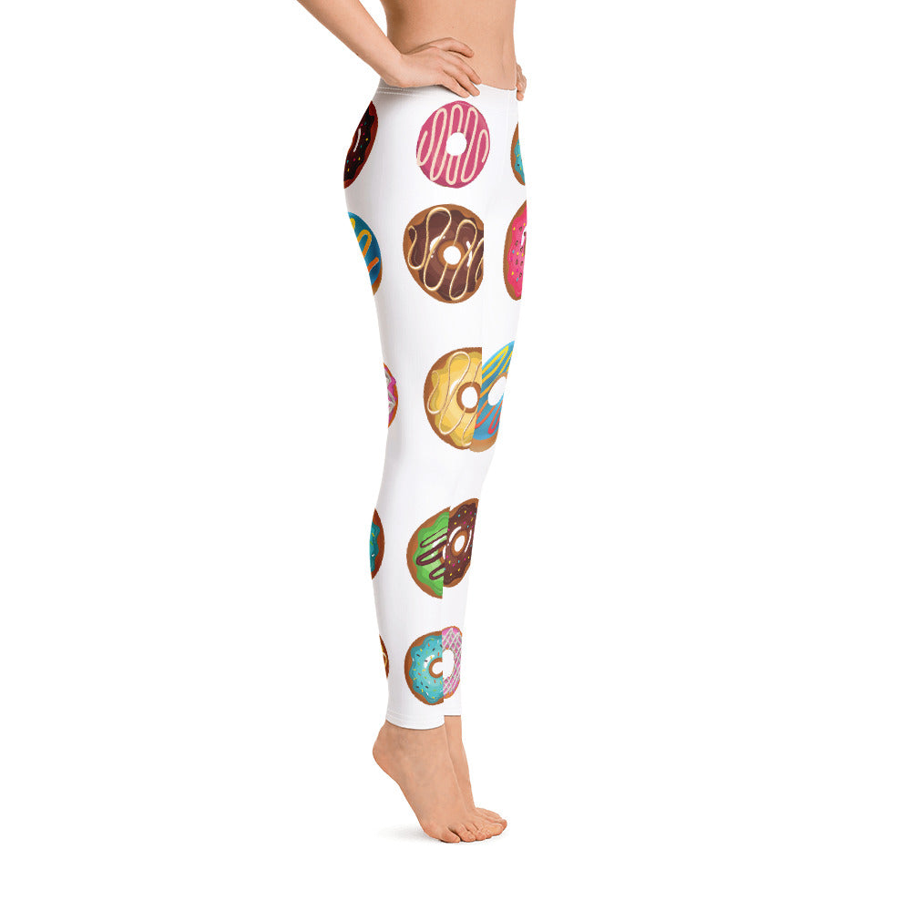 Donuts Full Length Leggings (White)