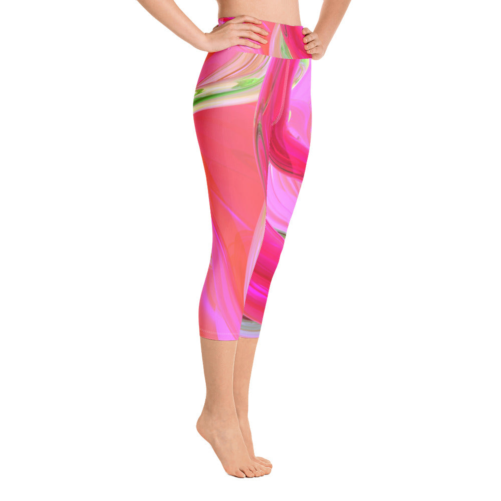 Pink Swirl Yoga Capri Leggings
