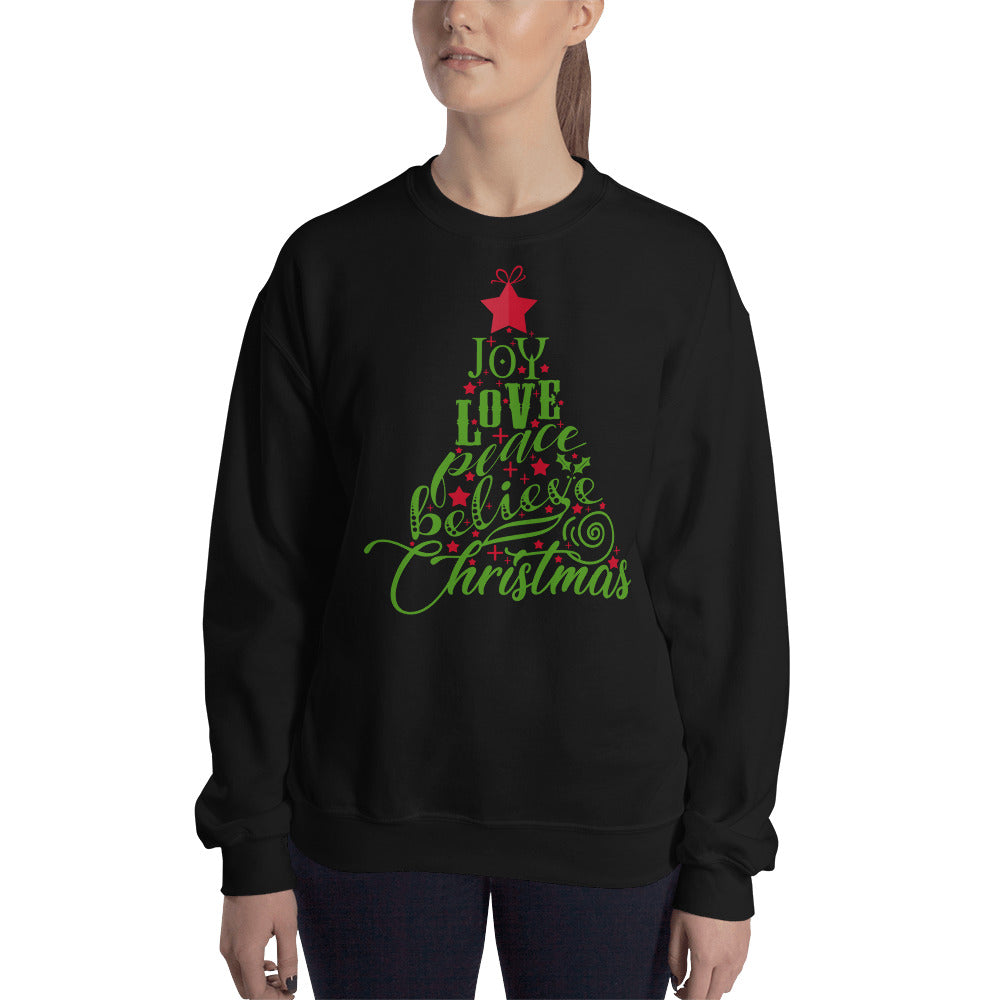 Joy Love Peace Believe Christmas Sweatshirt