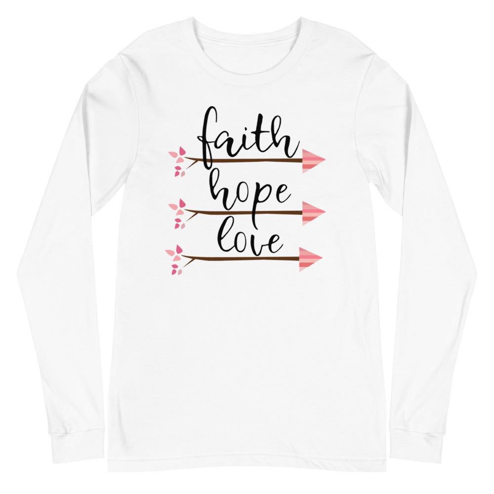 Faith Hope Love Arrows Long Sleeve Tee