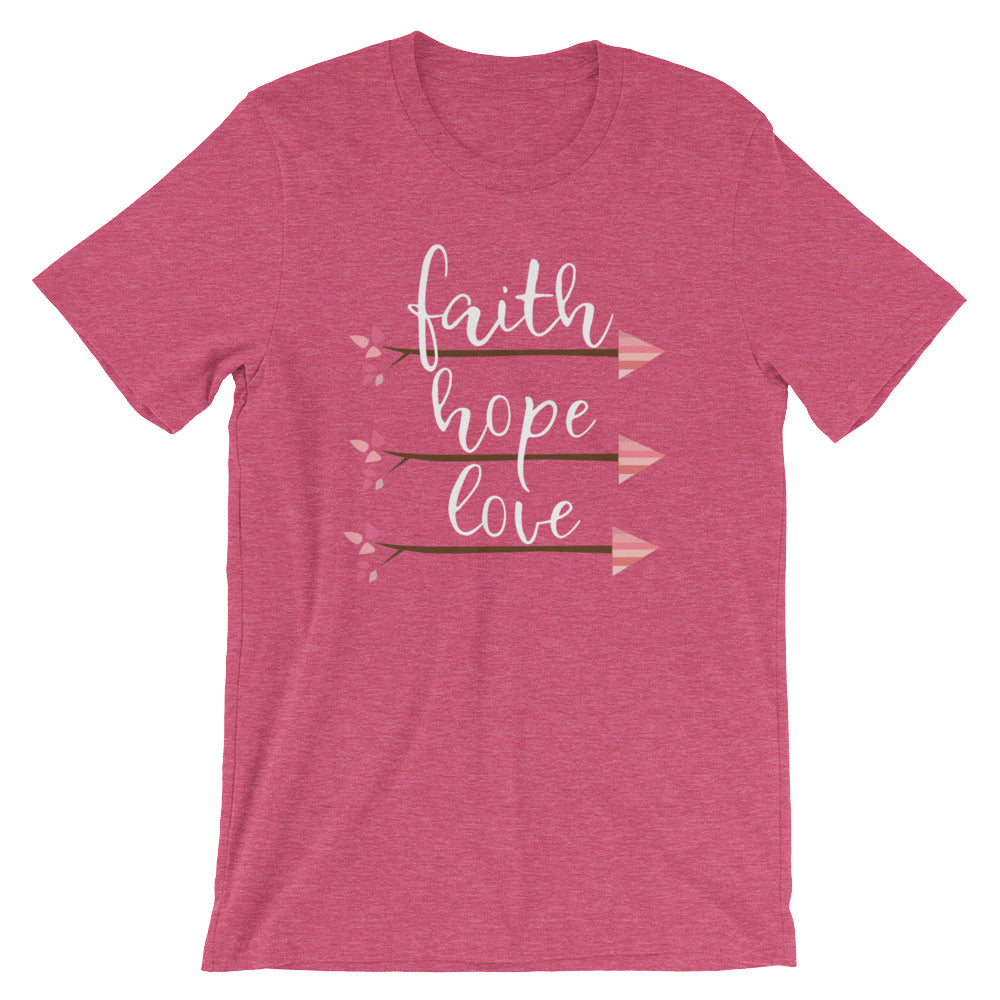 Faith Hope Love Arrows | Mauve T-Shirt