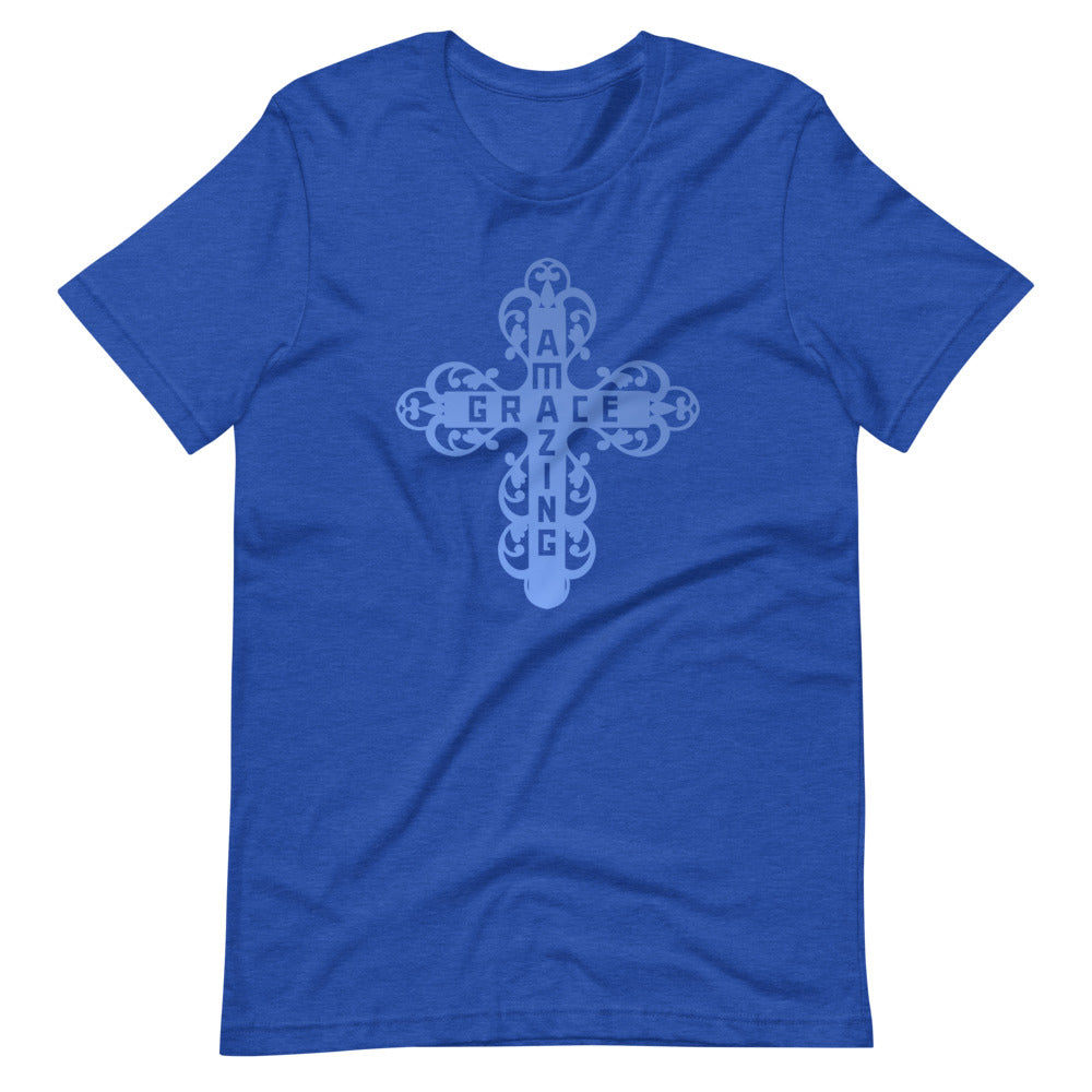 Amazing Grace Filigree Cross T-Shirt - Dark Colors