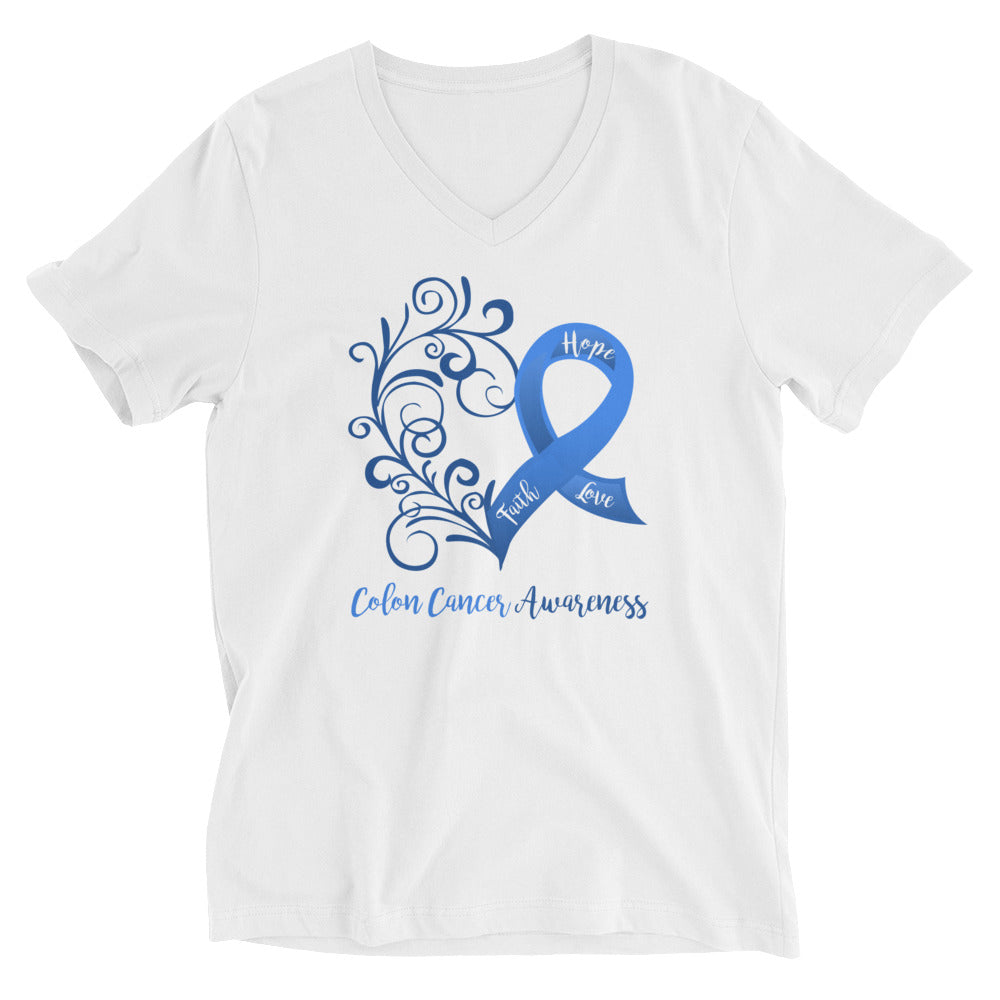Colon Cancer Awareness V-Neck Cotton T-Shirt
