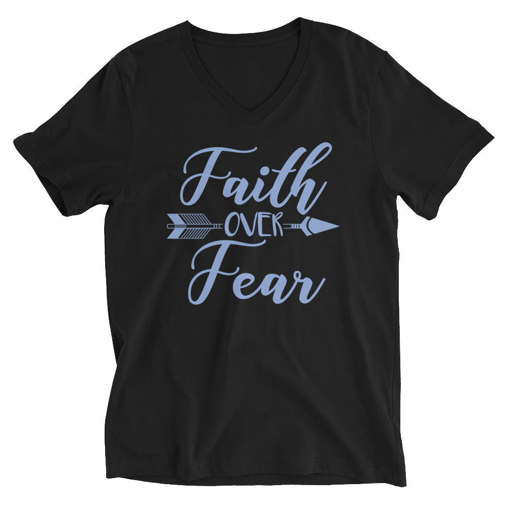 Faith Over Fear Arrow V-Neck Cotton T-Shirt