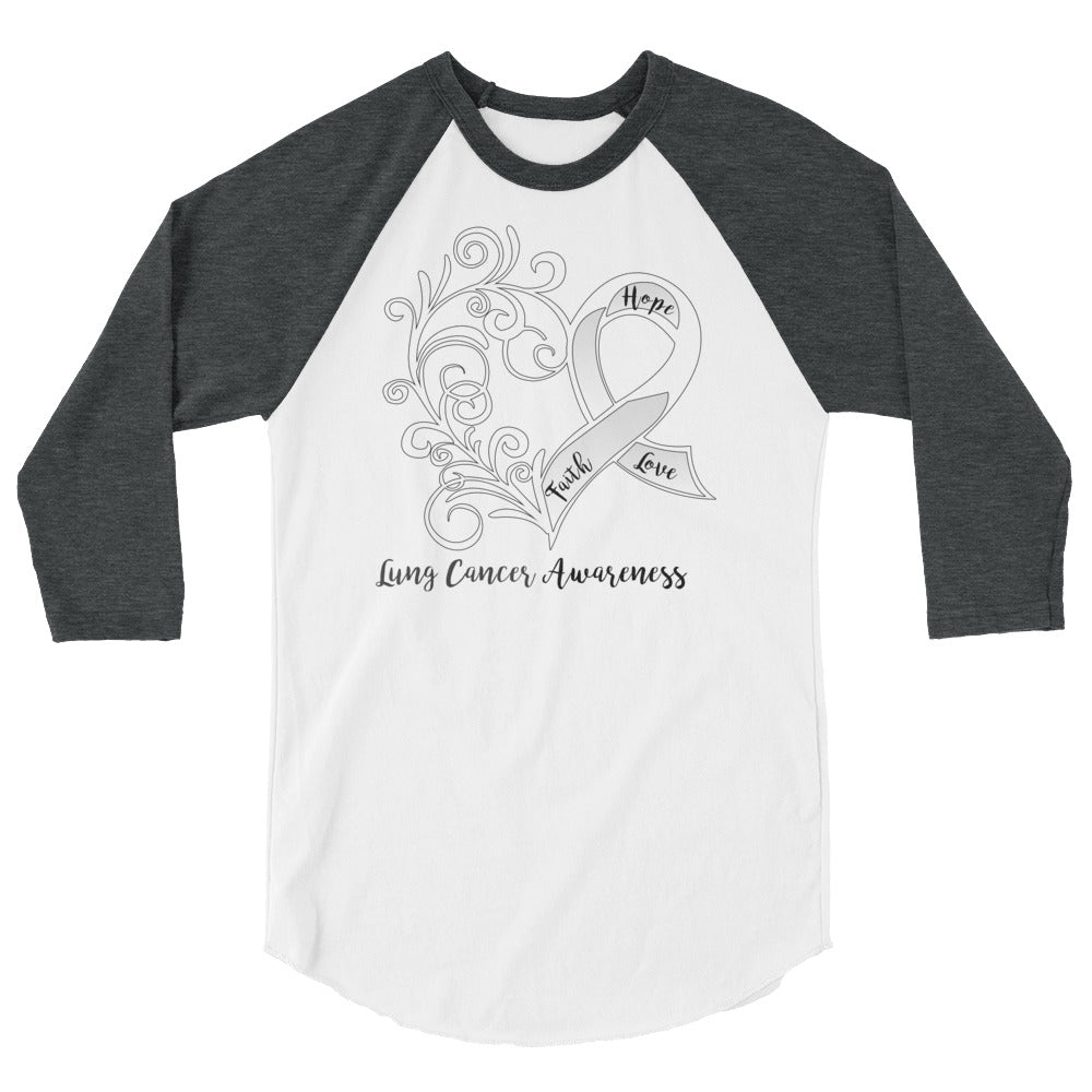 Lung Cancer Awareness 3/4 Sleeve Raglan/Baseball Shirt