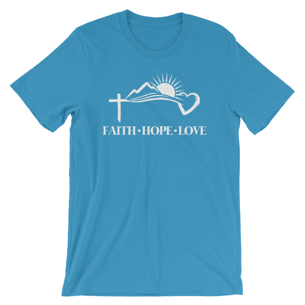 Faith Hope Love Symbols Cotton T-Shirt - Dark Colors