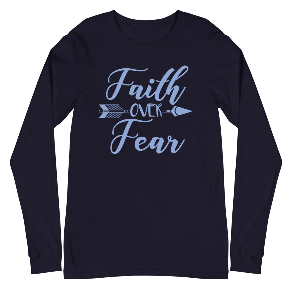 Faith Over Fear Arrow Long Sleeve Tee - Dark Colors