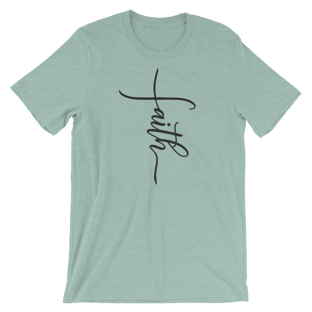 Faith Cross Cotton T-Shirt - Spring Colors