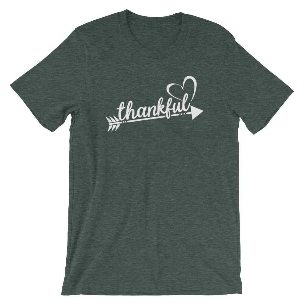 Thankful-Heart-Arrow Cotton T-Shirt - Dark Colors