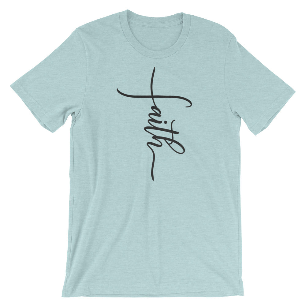 Faith Cross Cotton T-Shirt - Spring Colors