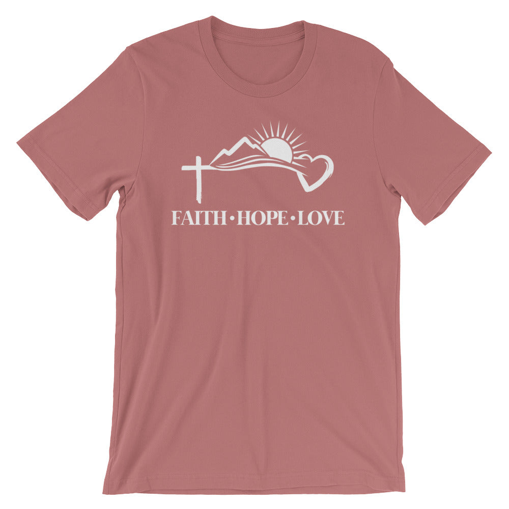 Faith Hope Love Symbols Cotton T-Shirt - Dark Colors