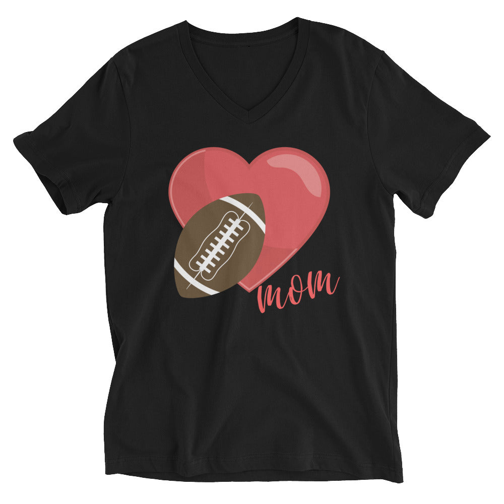 Football Mom V-Neck T-Shirt