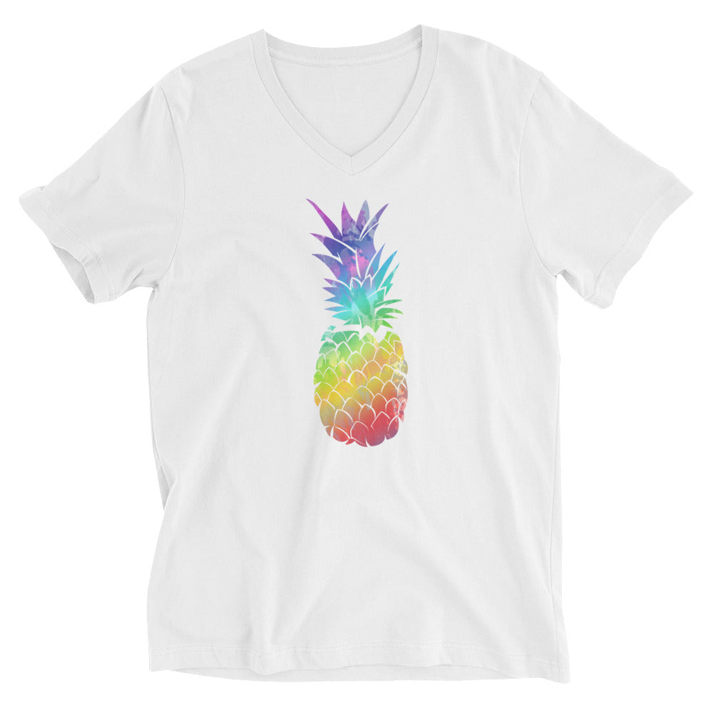 Spring/Summer Pineapple Cotton V-Neck T-Shirt