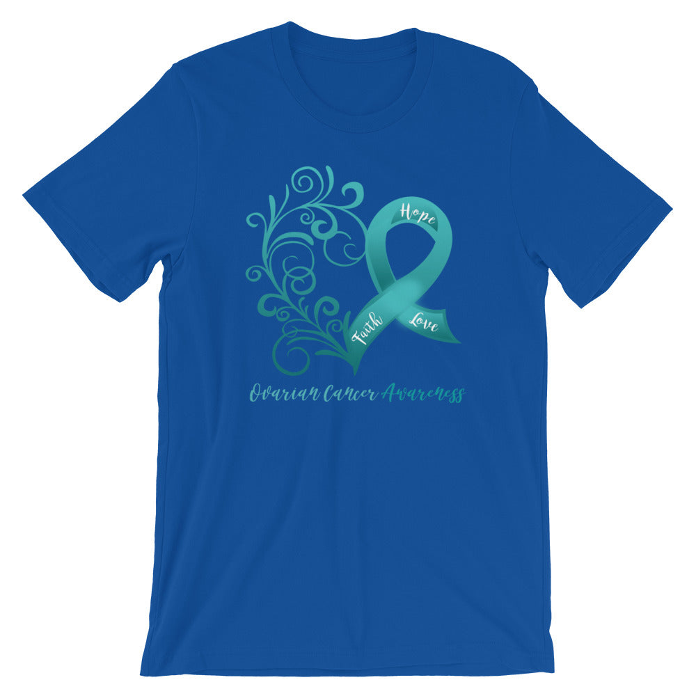 Ovarian Cancer Awareness Cotton T-Shirt - Blue Variants